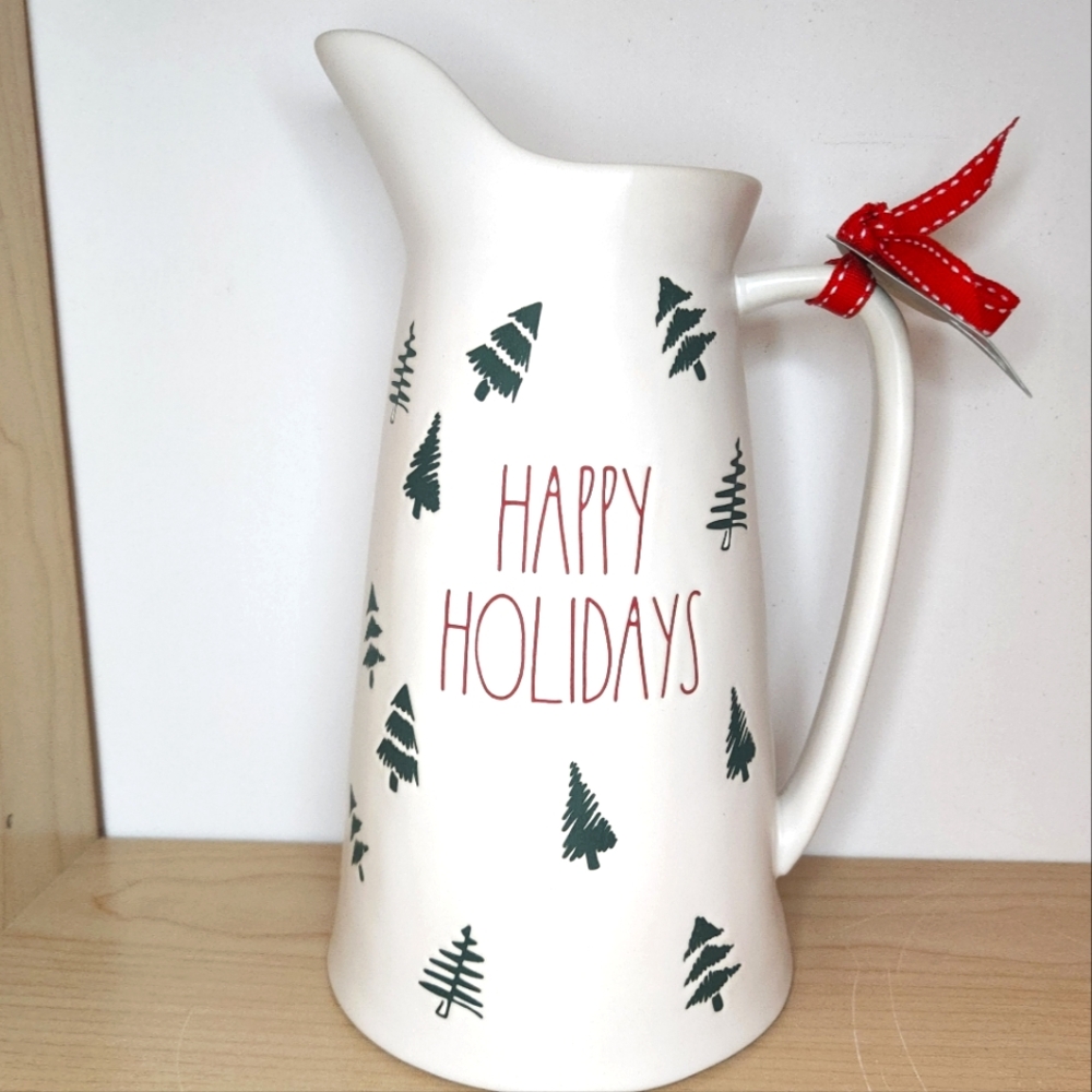 🆕️ Rae Dunn Happy Holidays Patterned Christmas Pitcher